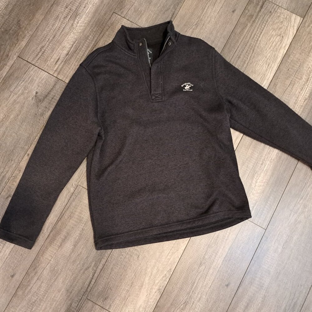 Mens charcoal Quart Zip